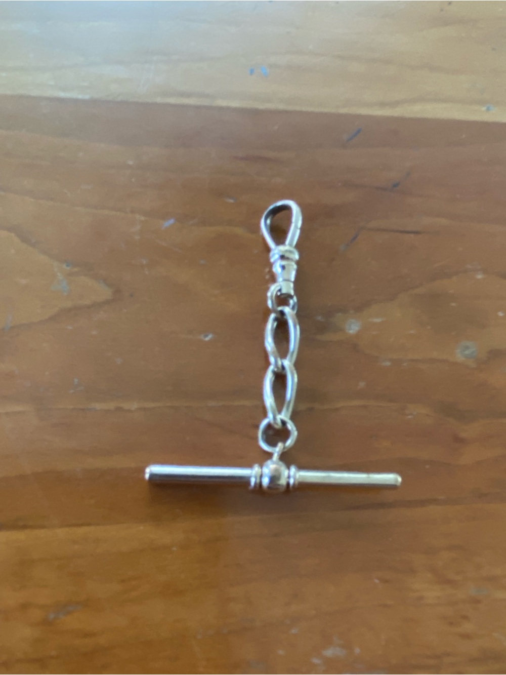 Vintage Gold Plate T-Bar and Dog Clip pendant